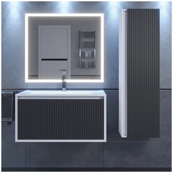 Тумба под раковину Uperwood Next 80 3930205154 белая/графит фото