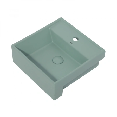 Раковина полувстраиваемая Abber Rechteck AC2208MCG 41x41 зеленая матовая фото