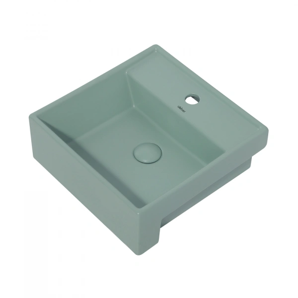 Раковина полувстраиваемая Abber Rechteck AC2208MCG 41x41 зеленая матовая фото