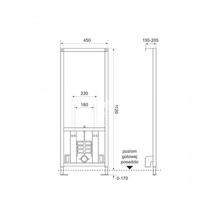 Инсталляция для биде Omnires Classic W990B/H112/45 фото