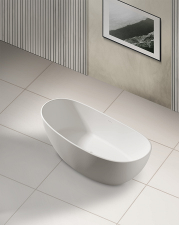 Ванна из искусственого камня Abber Stein AS9615 180x85 белая матовая фото