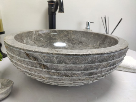 Раковина из мрамора Indo Bowl Marmo Grey Medium BM-00033 фото