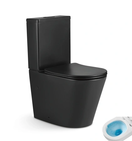 Унитаз напольный со смывом торнадо GID Tn2189TF-Bm 62270Y черный матовый, с сиденьем фото