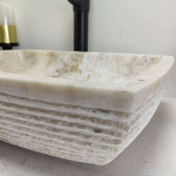 Накладная раковина из оникса Square sinc BL EO-00730 (50*35*15см) фото