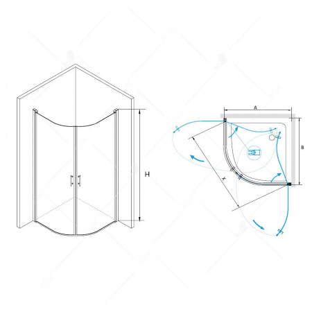 Душевой уголок RGW Leipzig LE-53 06125399-11 90x90 фото