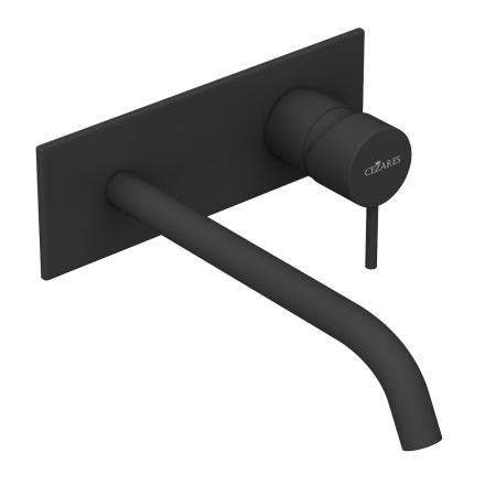 Смеситель для раковины настенный Cezares Leaf LEAF-BLI1-L-NOP Чёрный матовый фото