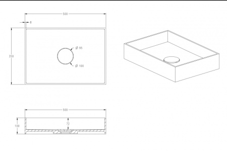 Накладная раковина Abber Stein AS2621 50x35 белая матовая фото