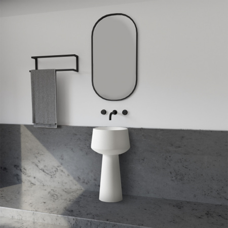 Напольная раковина Abber Stein AS2508 50x50 белая матовая фото