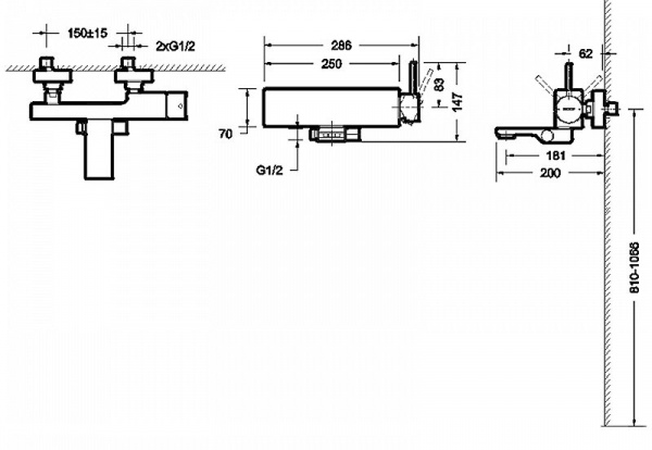 Смеситель для ванны с душем Bravat Arc F66061C-01A-ENG фото