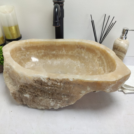 Накладная раковина из оникса Erozy Yellow EO-00549 (50*31*15см) фото