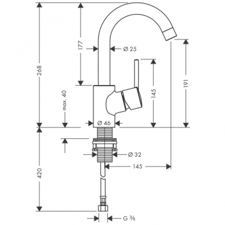 Смеситель для раковины Hansgrohe Talis S 32070000 фото