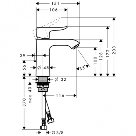 Смеситель для раковины Hansgrohe Metris 31080000 фото