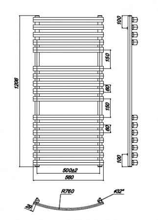 Водяной полотенцесушитель Ravak Elegance X04000083677 50x120 фото