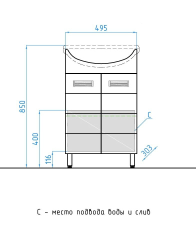 Тумба под раковину Style Line Ирис 55 фото