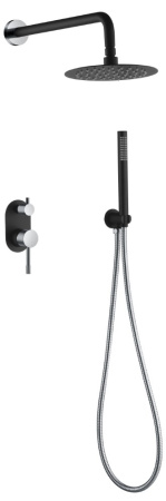 Душевая система скрытого монтажа Boheme Uno 464-BCR черная/хром фото