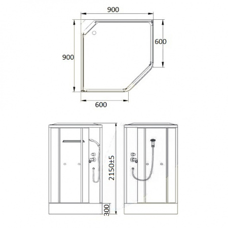 Душевая кабина Bolu Pentas BL-112x90 фото