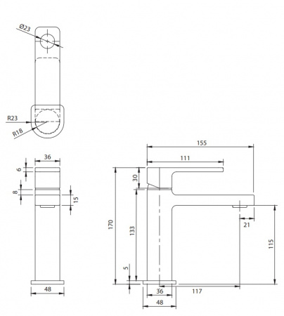 Cмеситель для раковины Omnires Baretti BA7810BL черный фото