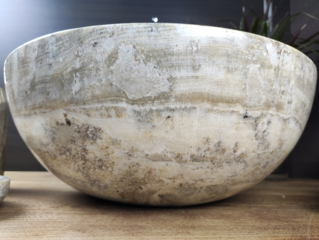 Накладная раковина из оникса Indo Bowl Grey Dott BO-00268 фото