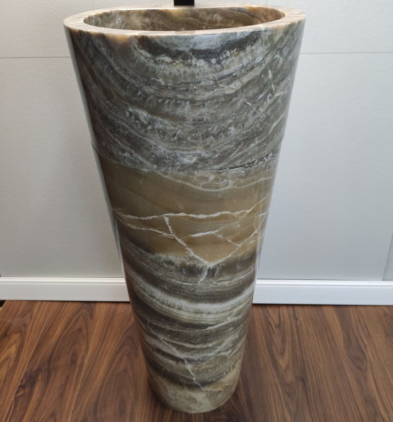 Раковина напольная из оникса Grey ON-01351 (40*40*90) фото