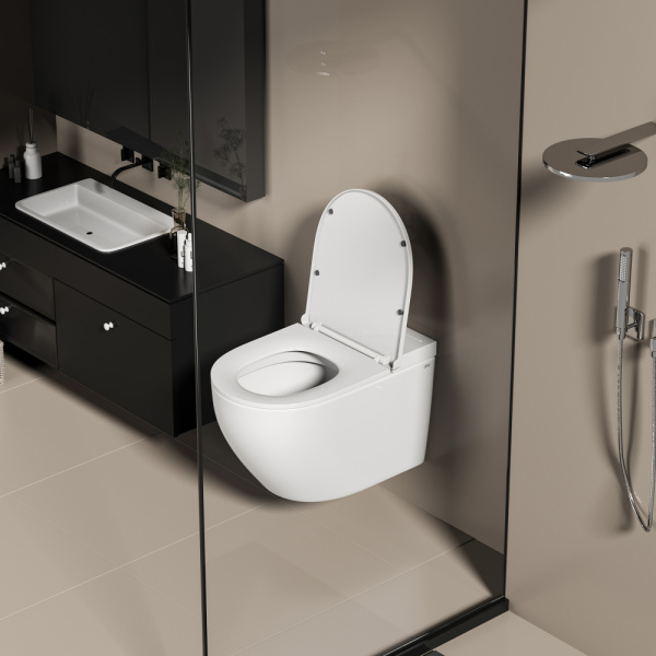 Подвесной унитаз с импульсным смывом Abber Bequem AC1126P фото