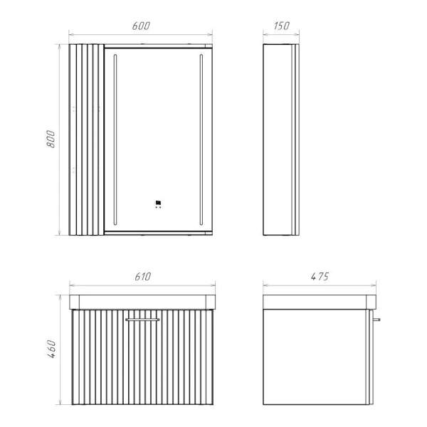 Зеркало-шкаф с подсветкой Comforty Ангара-60 00-00020688 дуб темно-коричневый фото