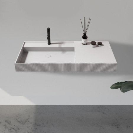 Раковина подвесная Abber Stein AS2628 120x50 белая матовая фото