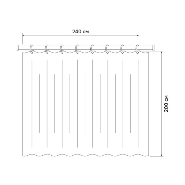 Текстильная шторка для ванной комнаты 200*240 Iddis Basic B40P224i11 фото