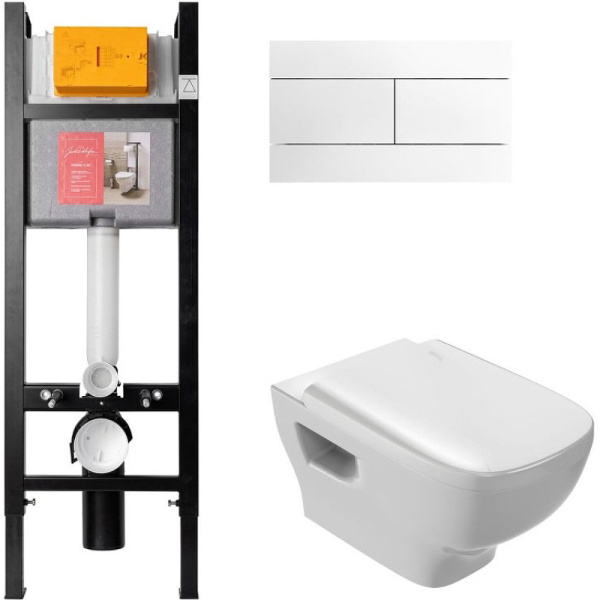 Комплект унитаза с инсталляцией Jacob Delafon Struktura E21771RU-00 с сиденьем фото