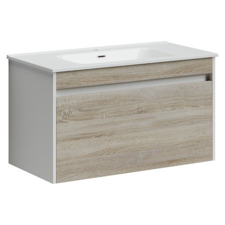 Тумба под раковину Sancos Smart SM90E дуб бардолино/белый фото