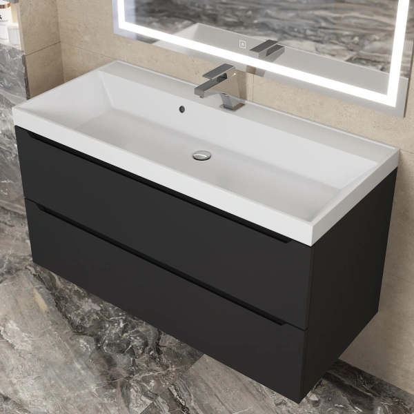 Тумба под раковину Uperwood Tanos 100 291020234 черная матовая фото