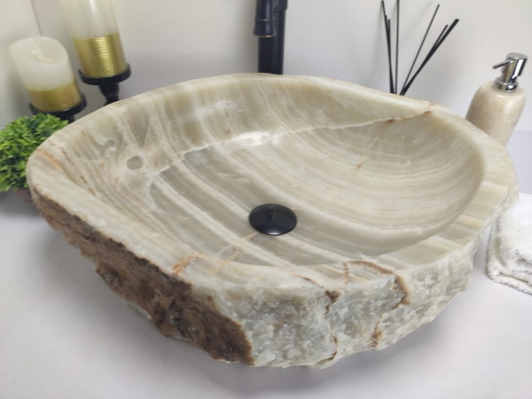 Накладная раковина из оникса Indo Erozy Green EO-00232 фото