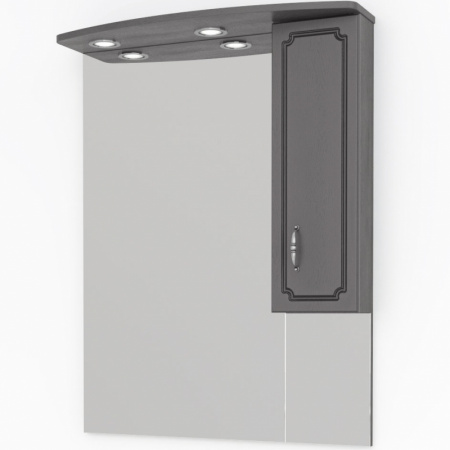 Зеркало-шкаф Kaksa Патина 004482 80 см серый с черным фото