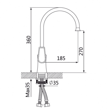 Смеситель для кухни Oute T45K T4513BK фото
