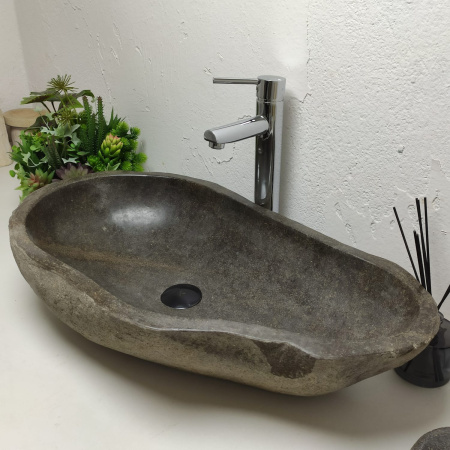Накладная раковина из речного камня RS01314 (70*39*16) фото