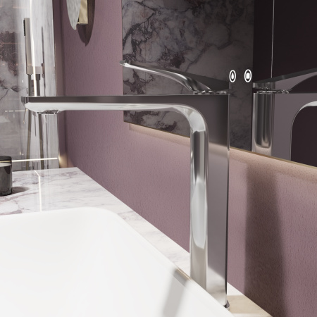 Высокий смеситель для раковины Vincea Puro VBF-5P02CH хром фото