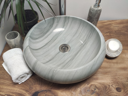 Раковина из камня андезит Indo Donut Blue Kecil Small  DA-00213 фото