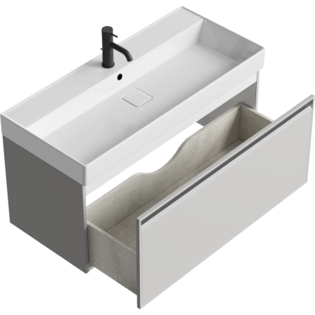 Тумба под раковину Aqwella Pure 100 PUR0110ST серый туман фото