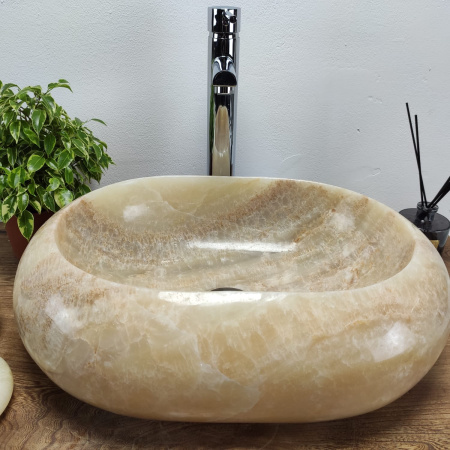 Накладная раковина из оникса Oval Yellow Donut OD-00981 (55*38*15) фото