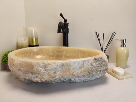 Накладная раковина из оникса Erozy Yellow EO-00622 (54*38*15см) фото