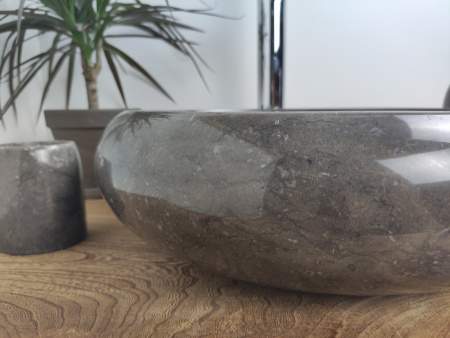Раковина из мрамора Indo Donut Black Small DM-00185 фото