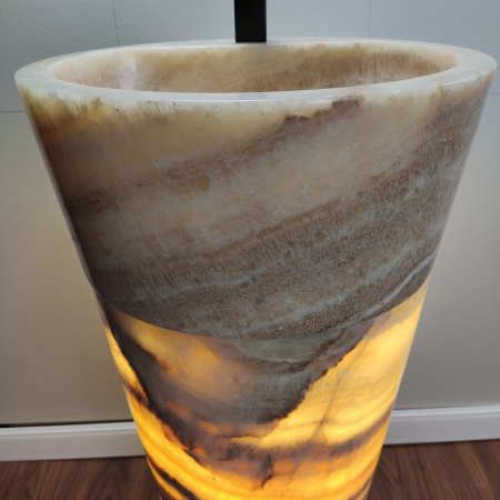 Раковина напольная из оникса Yellow ON-01355 (45*45*90) фото