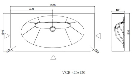 Раковина Vincea Caprise VCB-4CA120MWLG белый матовый / светло-серый матовый фото