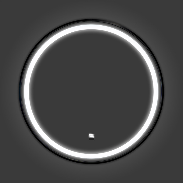 Зеркало с подсветкой, сенсорным выключателем и подогревом Comforty Лея 75 00-00019347 черное матовое фото