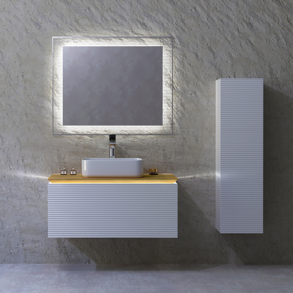 Тумба под раковину с подсветкой Jorno Karat 100 Kar.01.100/P/W фото