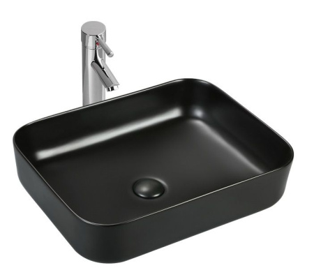 Накладная раковина Sintesi SIN-LVB-APP-409BM 50x39 черная матовая фото