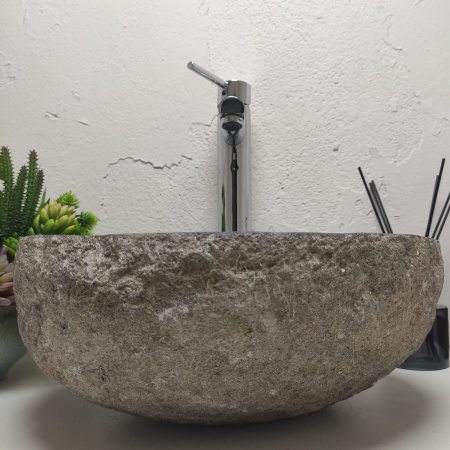 Накладная раковина из речного камня RS01324 (37*31*15) фото