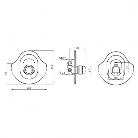 Термостат для душа E.C.A. Thermostatiuc 102102334 скрытого монтажа фото