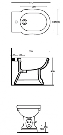 Биде напольное Althea Ceramica Royal 27040-3F фото
