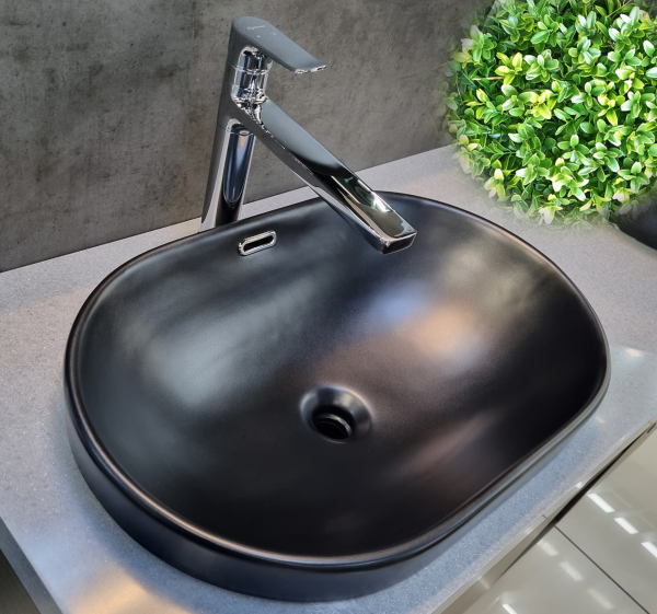 Раковина CeramaLux 61 5006CMB 60x39 черная матовая фото