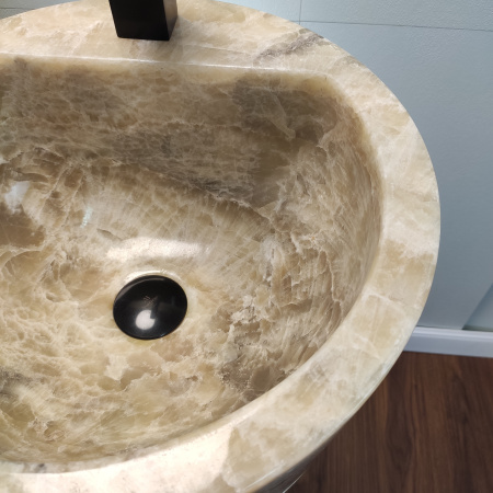 Раковина напольная из оникса Grey ON-01345 (40*40*90) фото